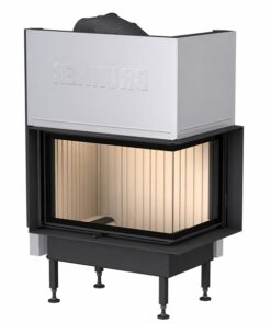 brunner kamineinsatz bkh 5.0 eck 42 66 42 str schiebetür, anbaurahmen