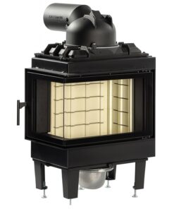 Kaschütz Eurotherm 10 Edge Eck-Kachelofeneinsatz mit Eckverglasung und 8,5 kW Wärmeleistung